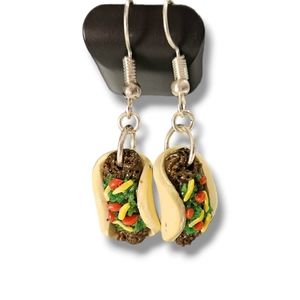 Taco Clay Earrings, Realistic Polymer Clay, Foodie Gift, Taco Earrings